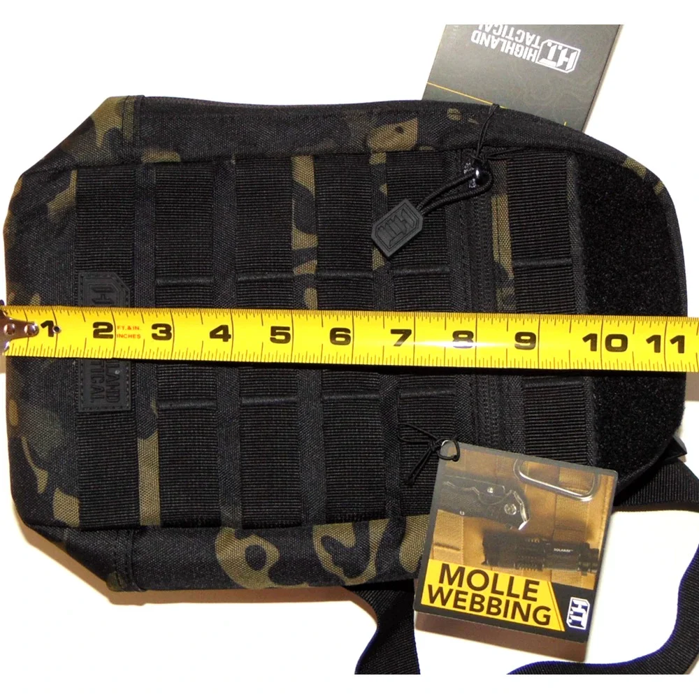 Highland Tactical Expo Sling Bag Black Urban Camo MOLLE EDC Crossbody Shoulder